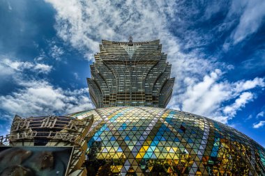 Grandris Bore ve Macao şehir manzarası. Çekim yeri: Macao Özel Yönetim Bölgesi