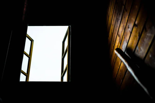 Новая Зелень Видна Темной Комнаты Место Съемки Хоккайдо — стоковое фото