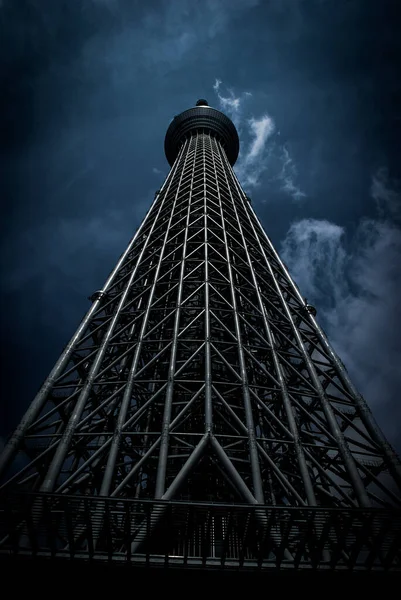 Tokyo Sky Tree Monochrom Einfarbige Behandlung Drehort Großraum Tokio — Stockfoto