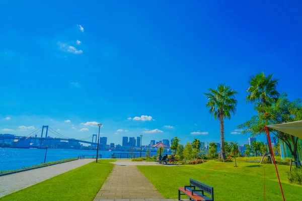 Toyosu Parkı ve Gökkuşağı Köprüsü