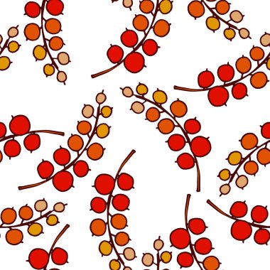 vektör çizim. kuş üzümü ile Seamless Modeli