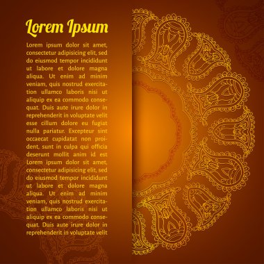 Altın dantel dairesel süsleme ve metin için yer ile arka plan