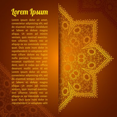 Altın dantel dairesel süsleme ve metin için yer ile arka plan