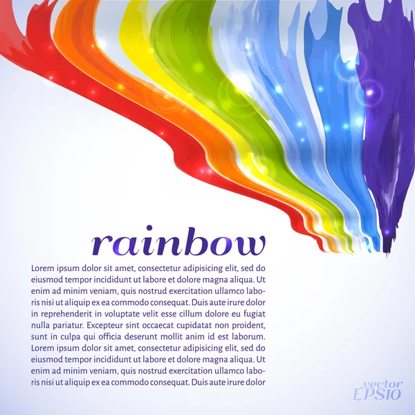 虹の輝きと抽象的な水彩背景 — ストックベクタ