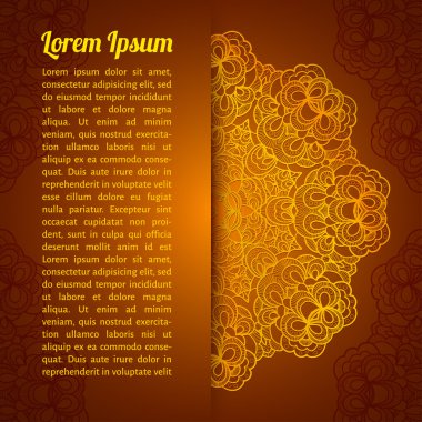 Arka plan ile altın dantel dairesel süsleme