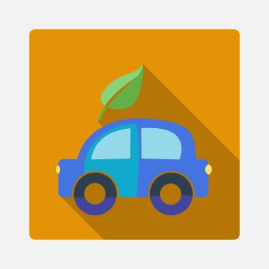 Düz çevre dostu araba simgesi