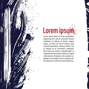 Mürekkep lekeleri, su sıçramalarına ve metin.