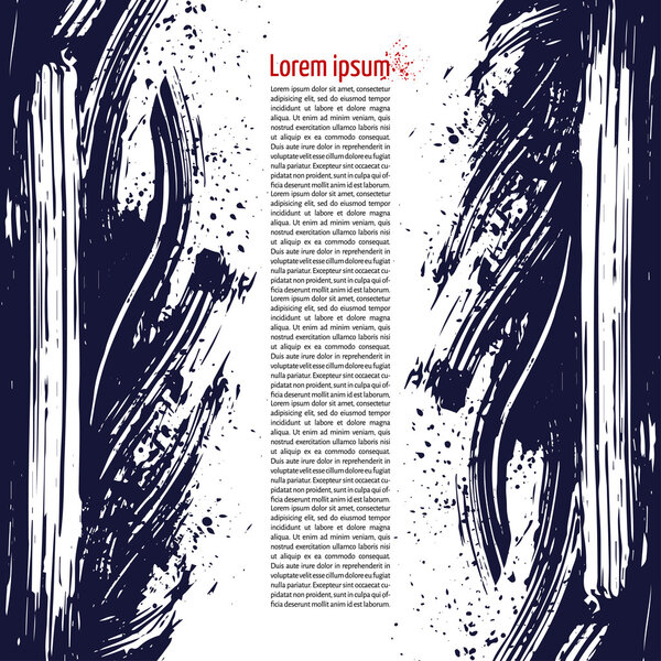 Пятна чернил, всплески и текст
