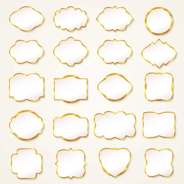 Set de etiquetas vacías con oro — Vector de stock