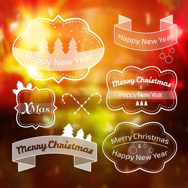 Collection of Christmas labels — Stock Vector