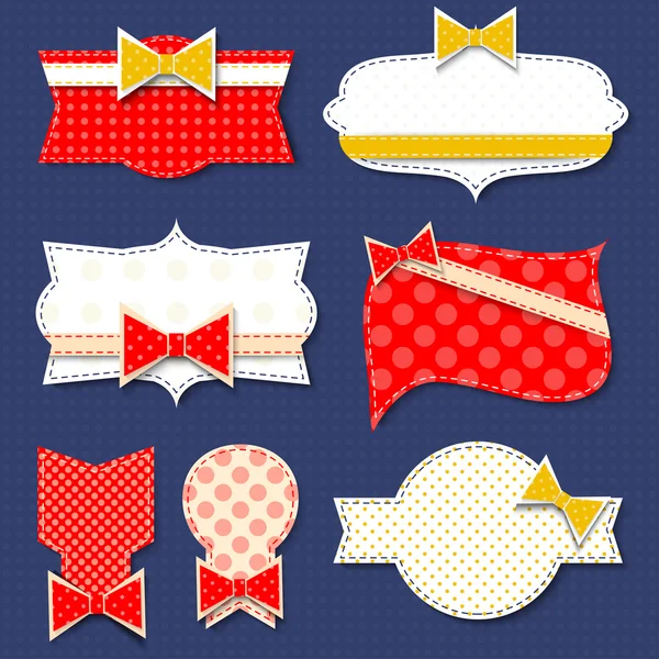 Stickers with polka dot pattern — Stock Vector