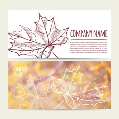 Yatay sonbahar afiş kümesi