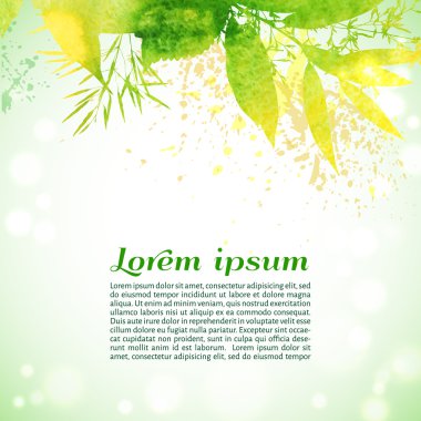 Yeşil ve sarı suluboya arka plan