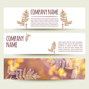 Yatay sonbahar afiş kümesi