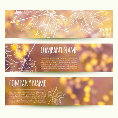 Yatay sonbahar afiş kümesi