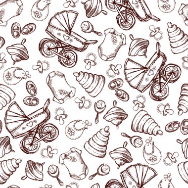 Oyuncak ve şeyler kızlar için seamless modeli