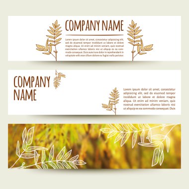 Yatay sonbahar afiş kümesi