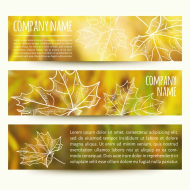 Yatay sonbahar afiş kümesi