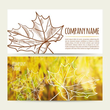 Yatay sonbahar afiş kümesi