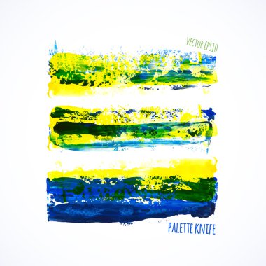 Renkli nokta, boyalı bir palet bıçağı ile