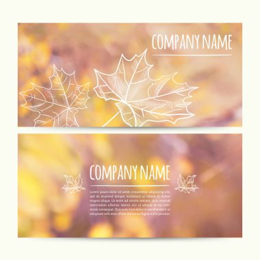 Yatay sonbahar afiş kümesi