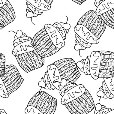 Siyah ve beyaz seamless modeli pasta