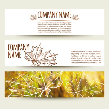 Yatay sonbahar afiş kümesi