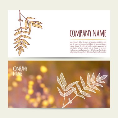 Yatay sonbahar afiş kümesi