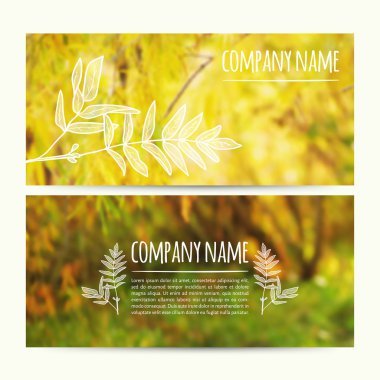 Yatay sonbahar afiş kümesi