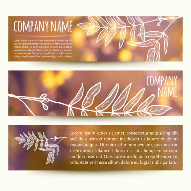 Yatay sonbahar afiş kümesi