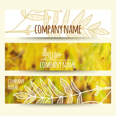 Yatay sonbahar afiş kümesi