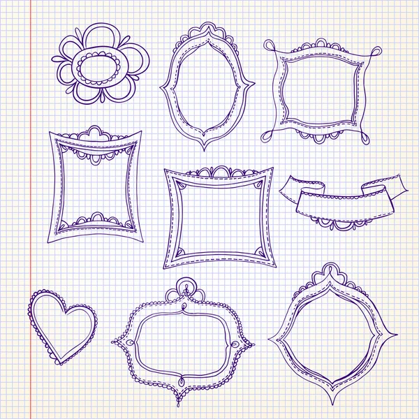 Set of frames with lace — Stock Vector