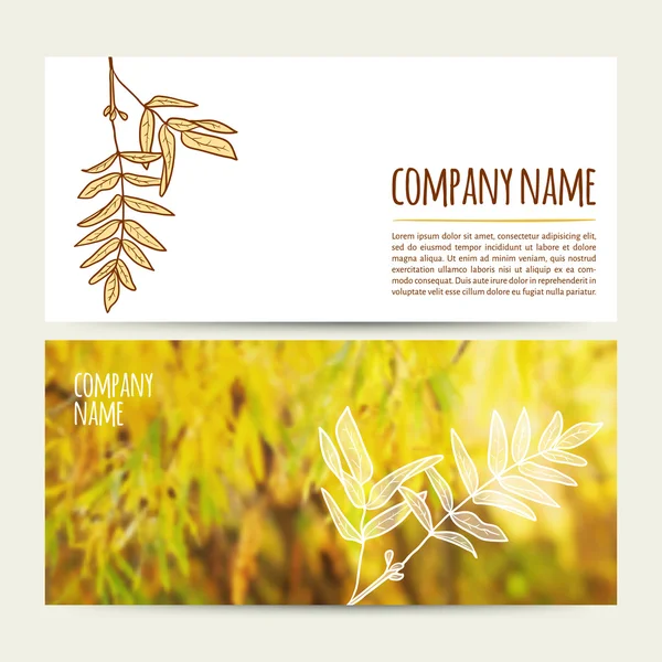 Yatay sonbahar afiş kümesi