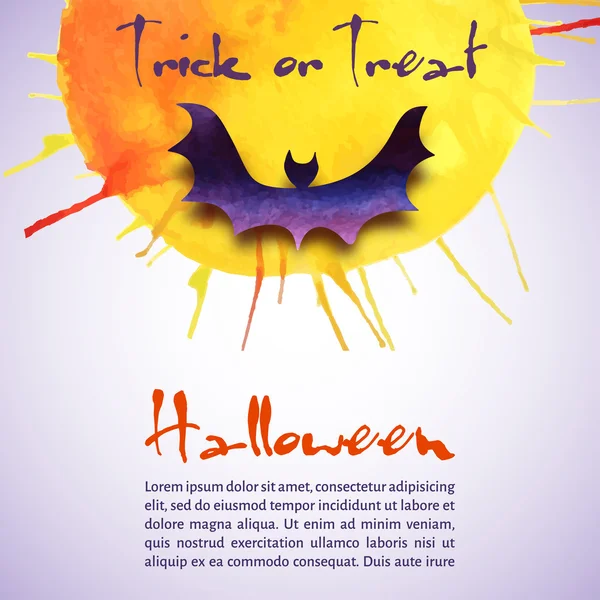 Cartão de Halloween com manchas e salpicos — Vetor de Stock
