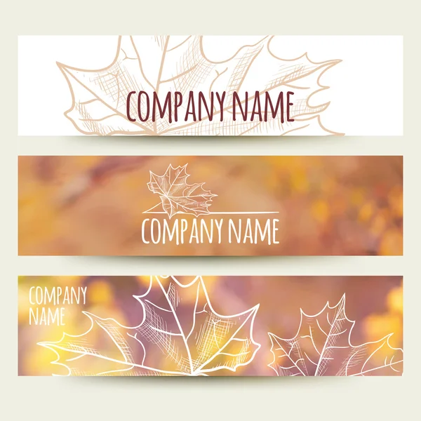 Set of horizontal autumn banners — Stock Vector