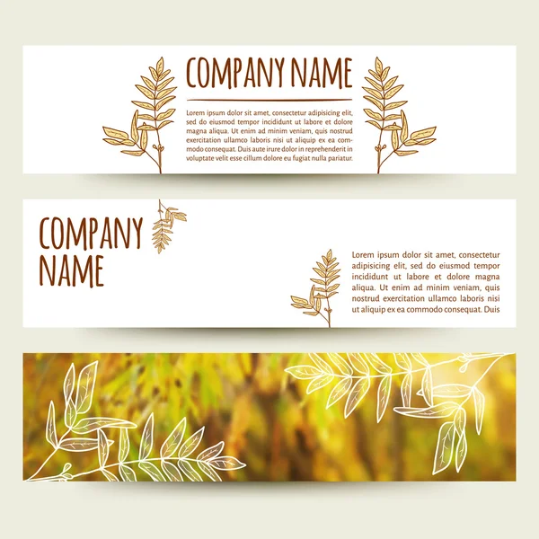 Yatay sonbahar afiş kümesi