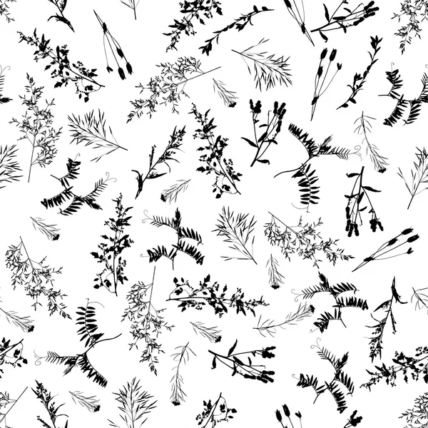 Sömlös doodle gräs mönster — Stock vektor