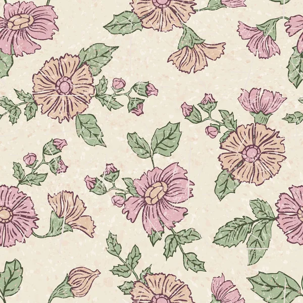 Άνευ ραφής doodle λουλουδάτο μοτίβο — Διανυσματικό Αρχείο