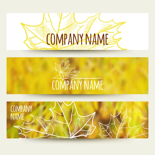 Set of horizontal autumn banners — Stock Vector