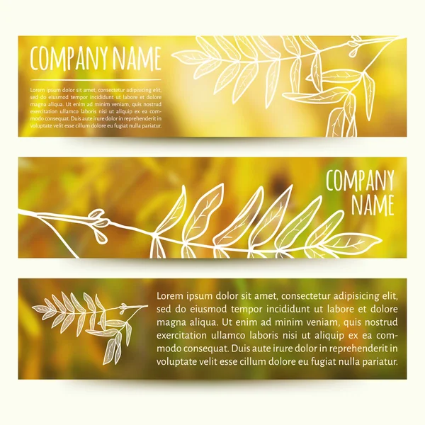 Set of horizontal autumn banners — Stock Vector