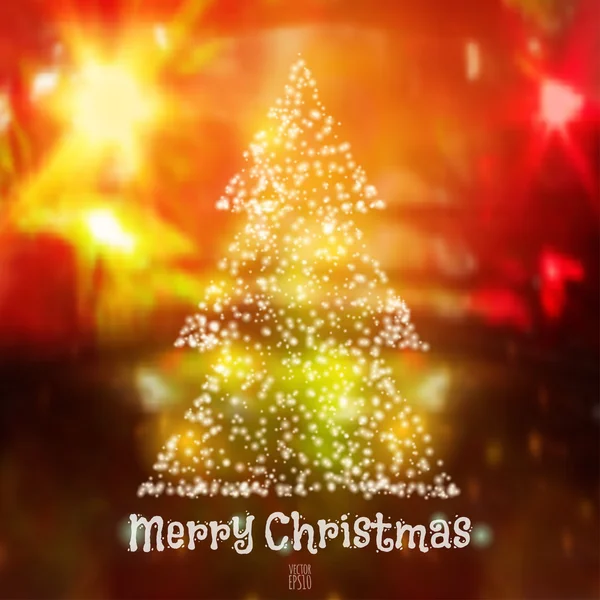 Arbre de Noël des éléments lumineux — Image vectorielle