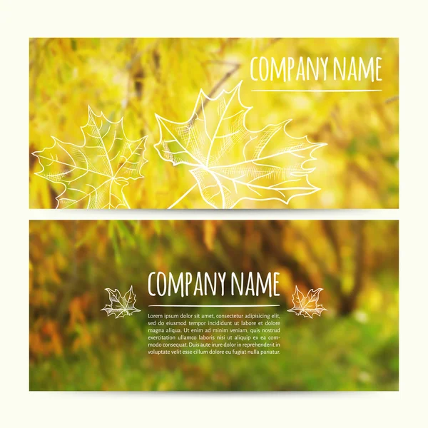 Yatay sonbahar afiş kümesi