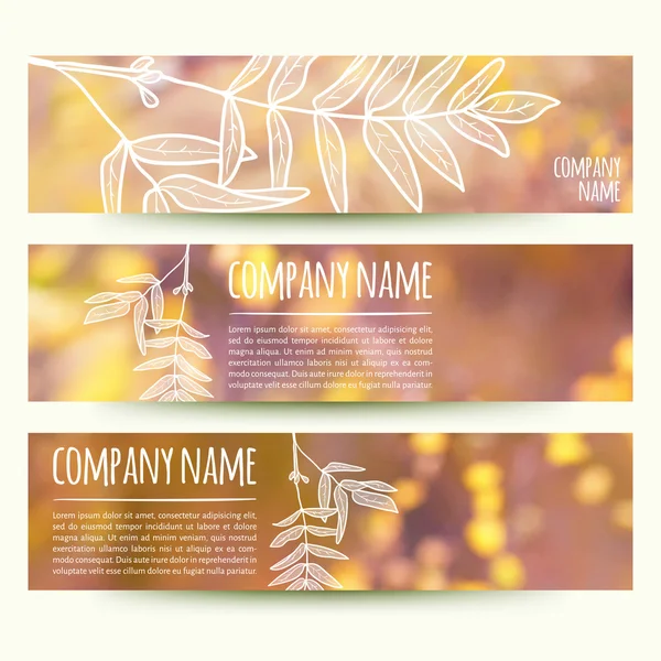 Set of horizontal autumn banners — Stock Vector