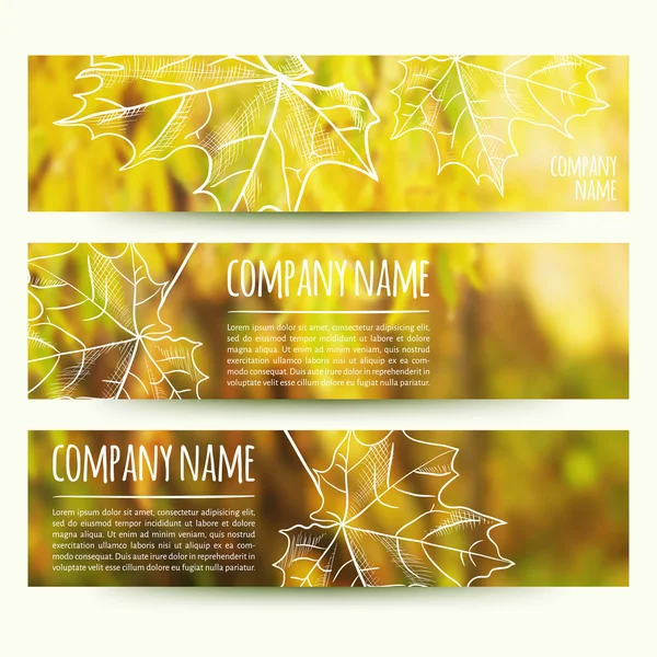 Yatay sonbahar afiş kümesi