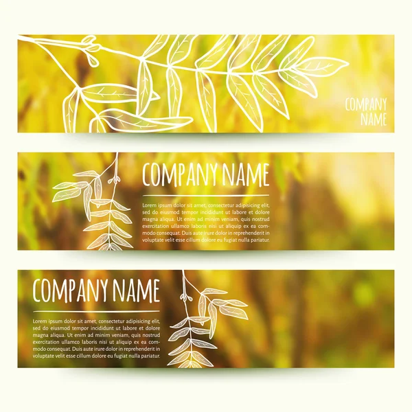 Set of horizontal autumn banners — Stock Vector