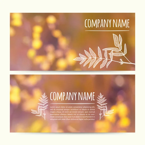 Yatay sonbahar afiş kümesi