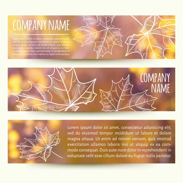 Set of horizontal autumn banners — Stock Vector