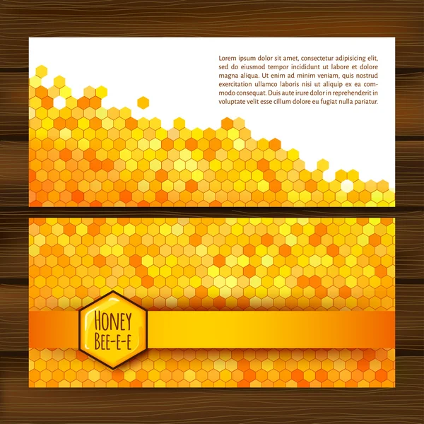 Horizontal autumn banners with honeycomb — Stock Vector