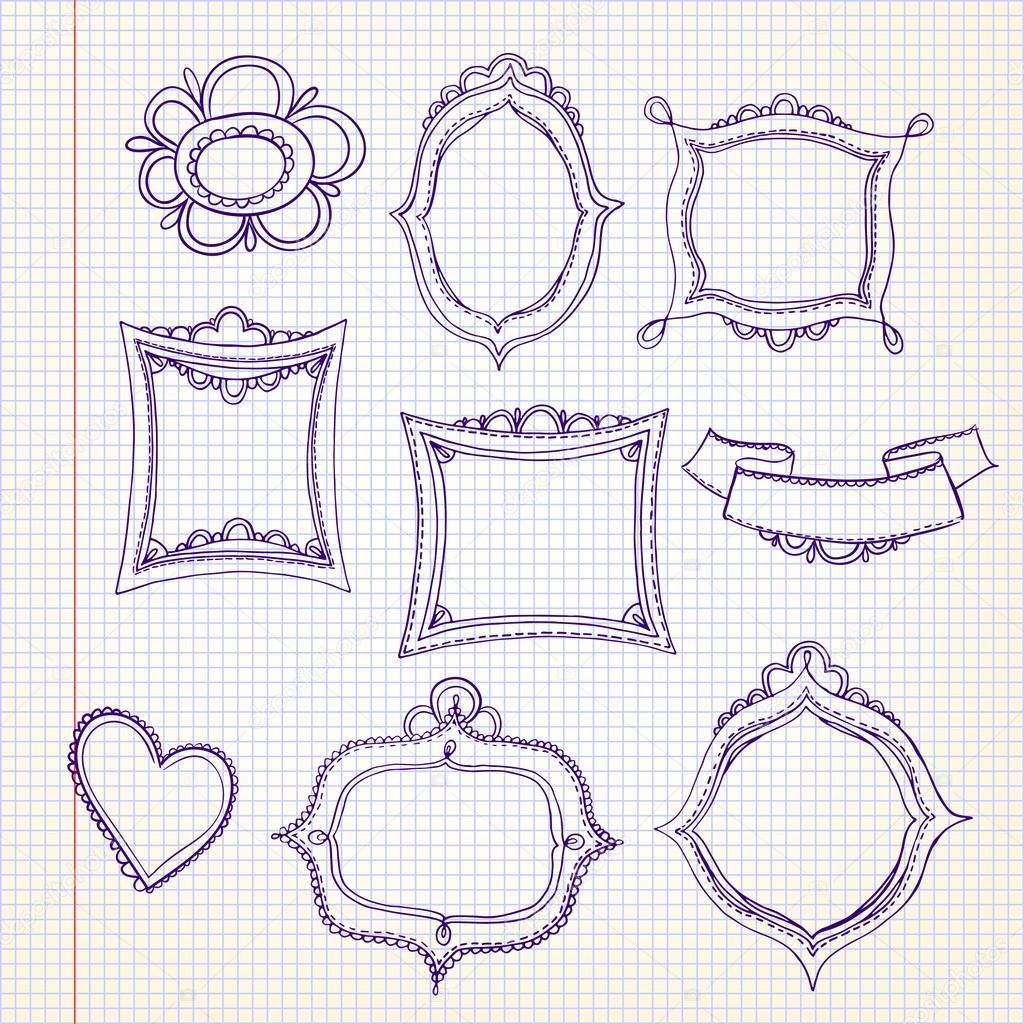 Set of frames with lace