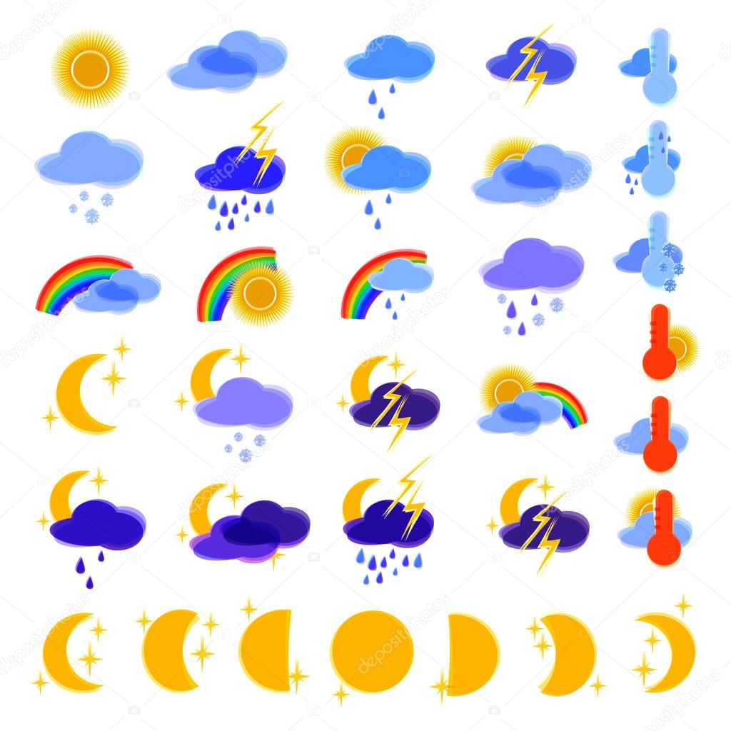 Weather forecast, icons set